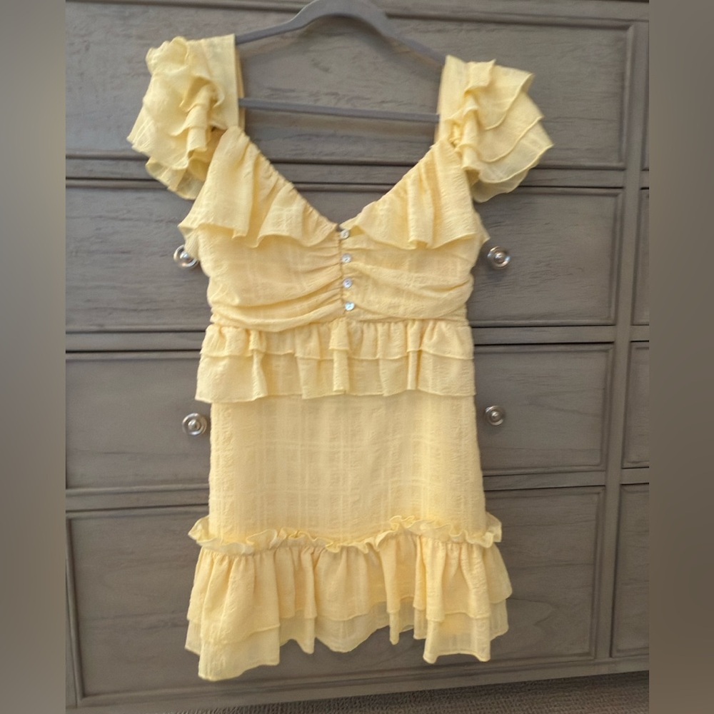 NWT Tularosa Yellow Ruffle Dress - Size S